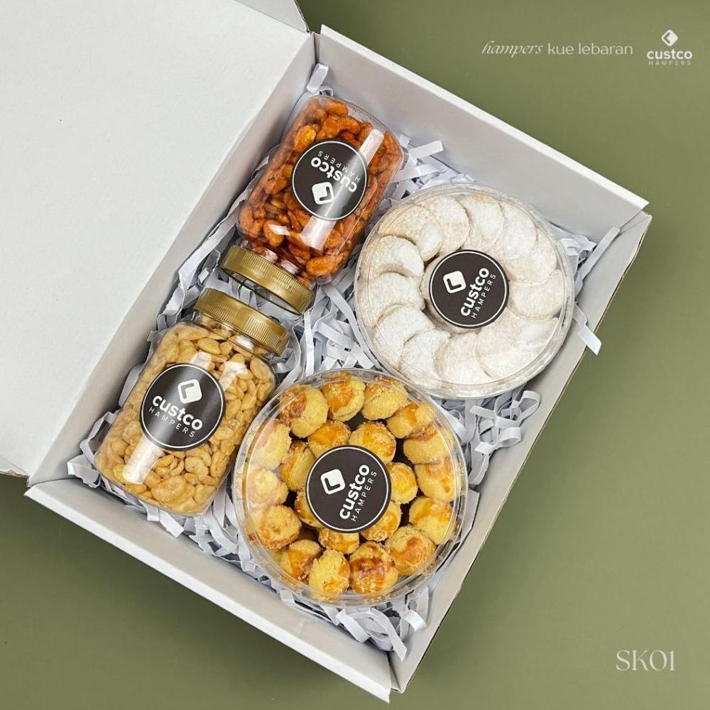 

AURORAE HAMPERS KUE LEBARAN PREMIUM + KACANG | SK01 | CUSTCO HAMPERS | HAMPERS KUE KERING | KUE NASTAR | KUE PUTRI SALJU | HAMPERS KACANG