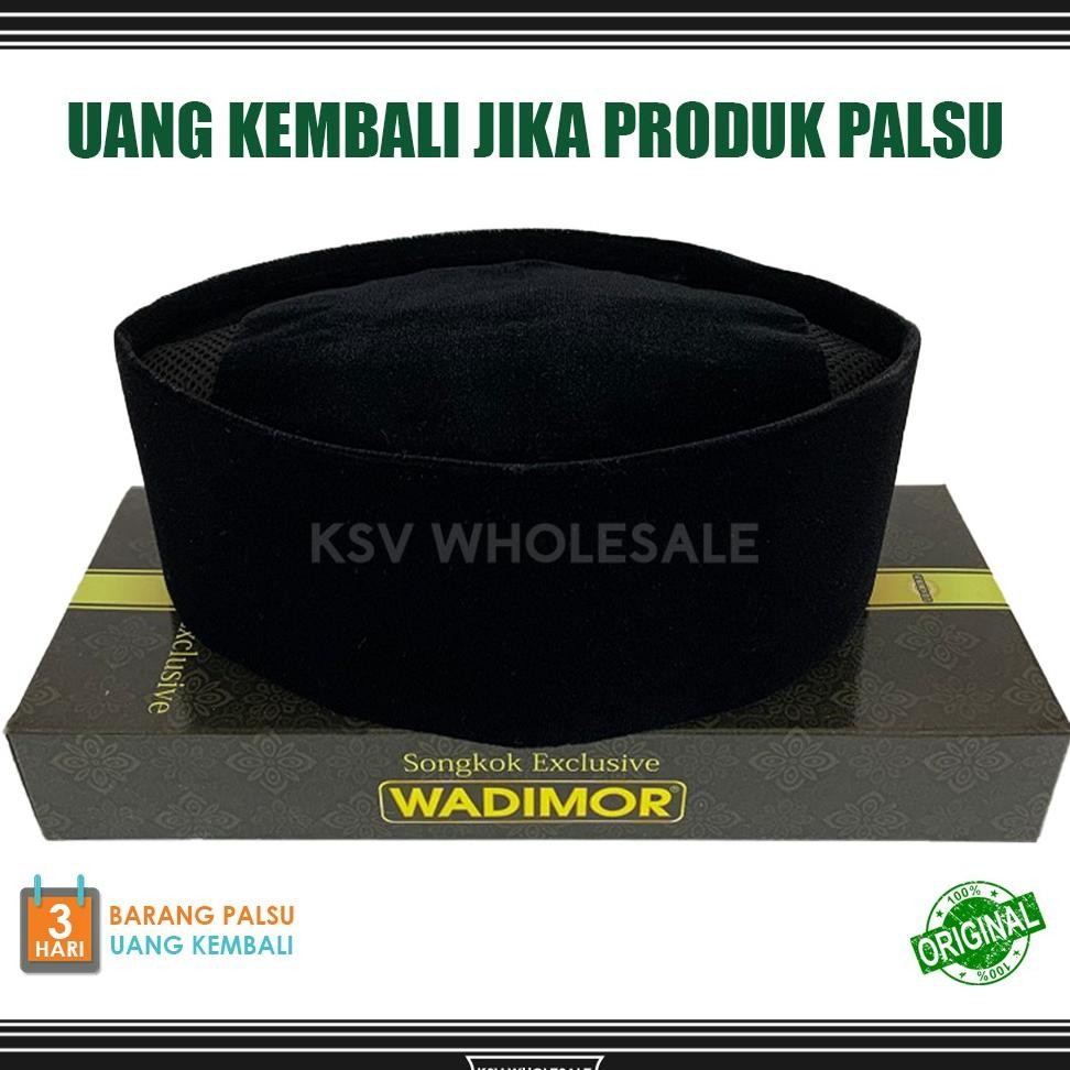tg-342 Peci Wadimor AC, Non & Full, Susun, ORIGINAL Tinggi 7 8 9 10 Cm Songkok Solat Hitam Pria Dewa