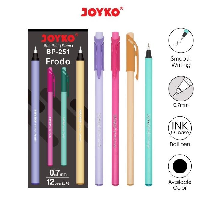 

Ball Pen Pulpen Pena Joyko BP-251 Frodo 0.7 mm 1 Box 12 Pcs