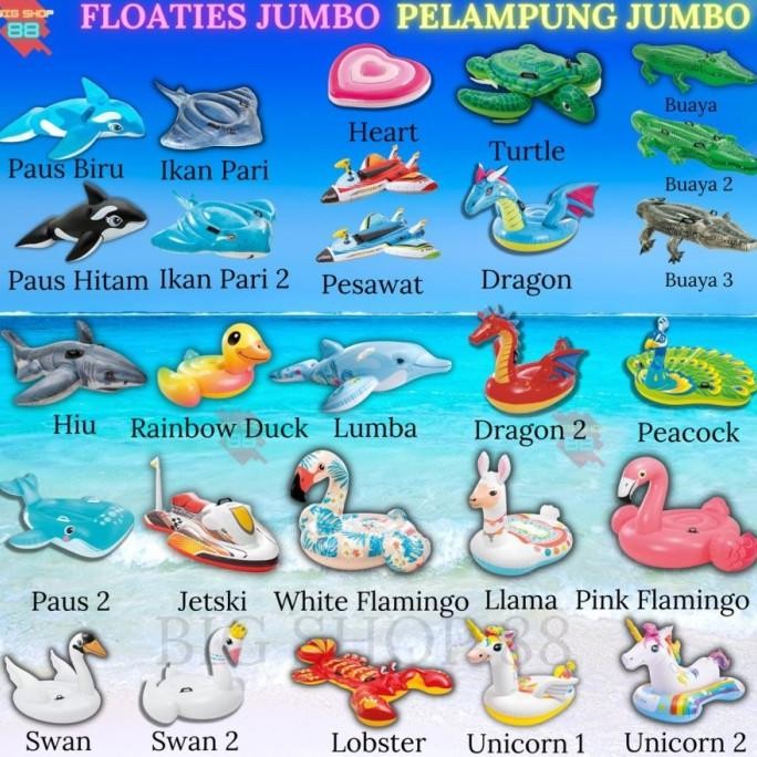RIDE ON FLOATIES PELAMPUNG ANAK INTEX SWAN DUCK FLAMINGO UNICORN