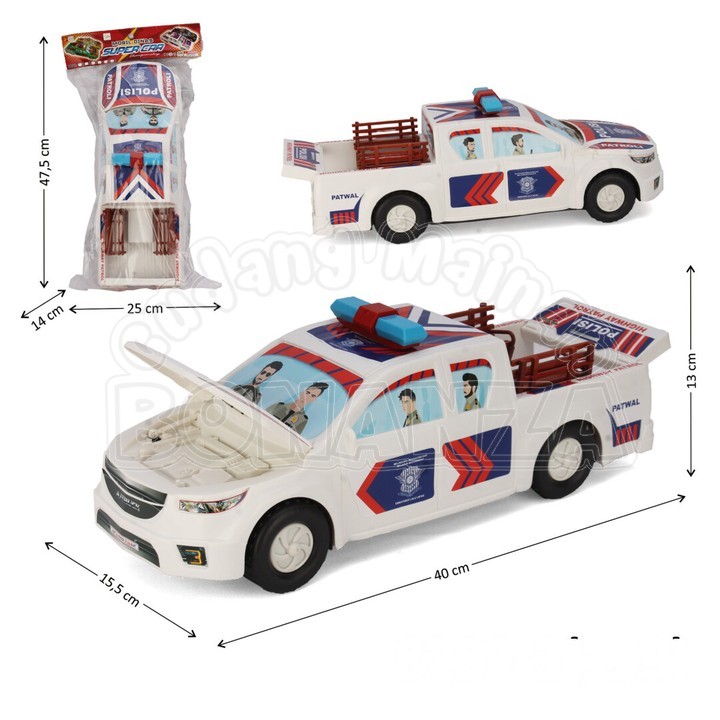 [Bonanza] Mobil Pick Up Polisi Friction Mobil Dinas Super Car Mainan Anak