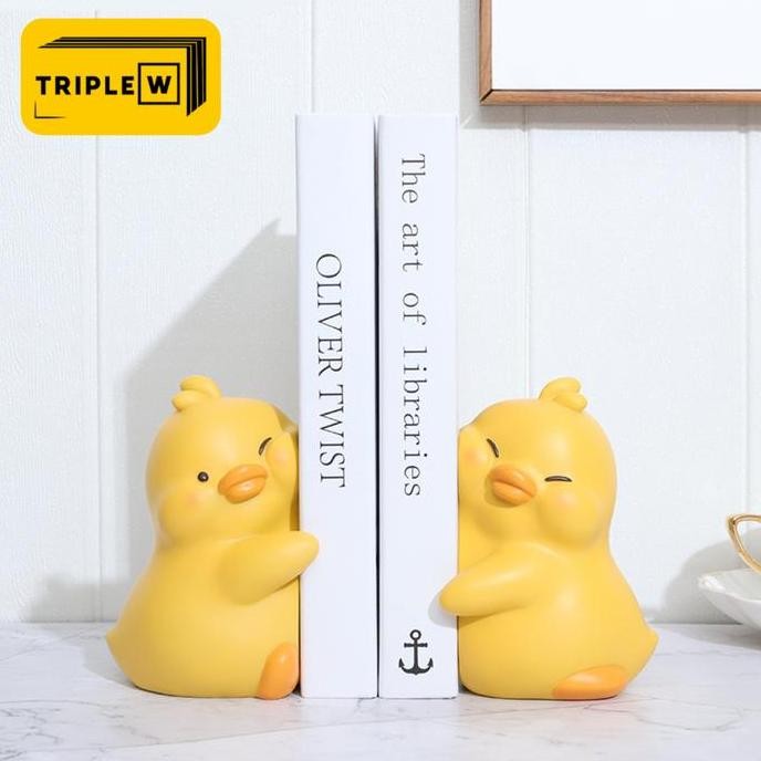 

TripleW Pembatas Buku Book Pajangan Bebek (2 PCS) Lucu Stand Holder Organizer Twin Ducks Dekorasi Decoration