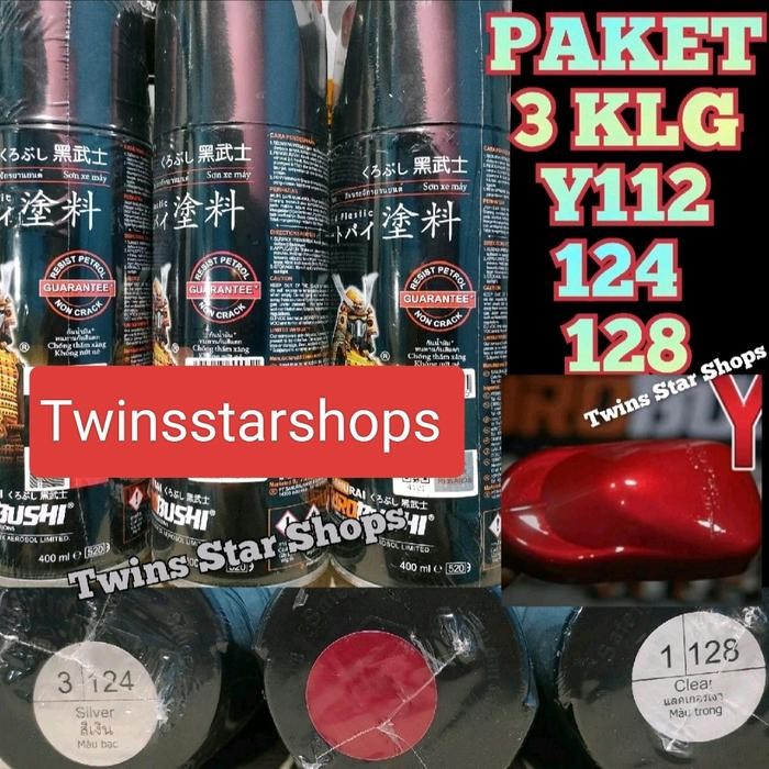 Samurai Paint Paket 3 Kaleng Pilok Pilox Cat Semprot Samurai Paketan Lengkap Merah Candi Candy Red