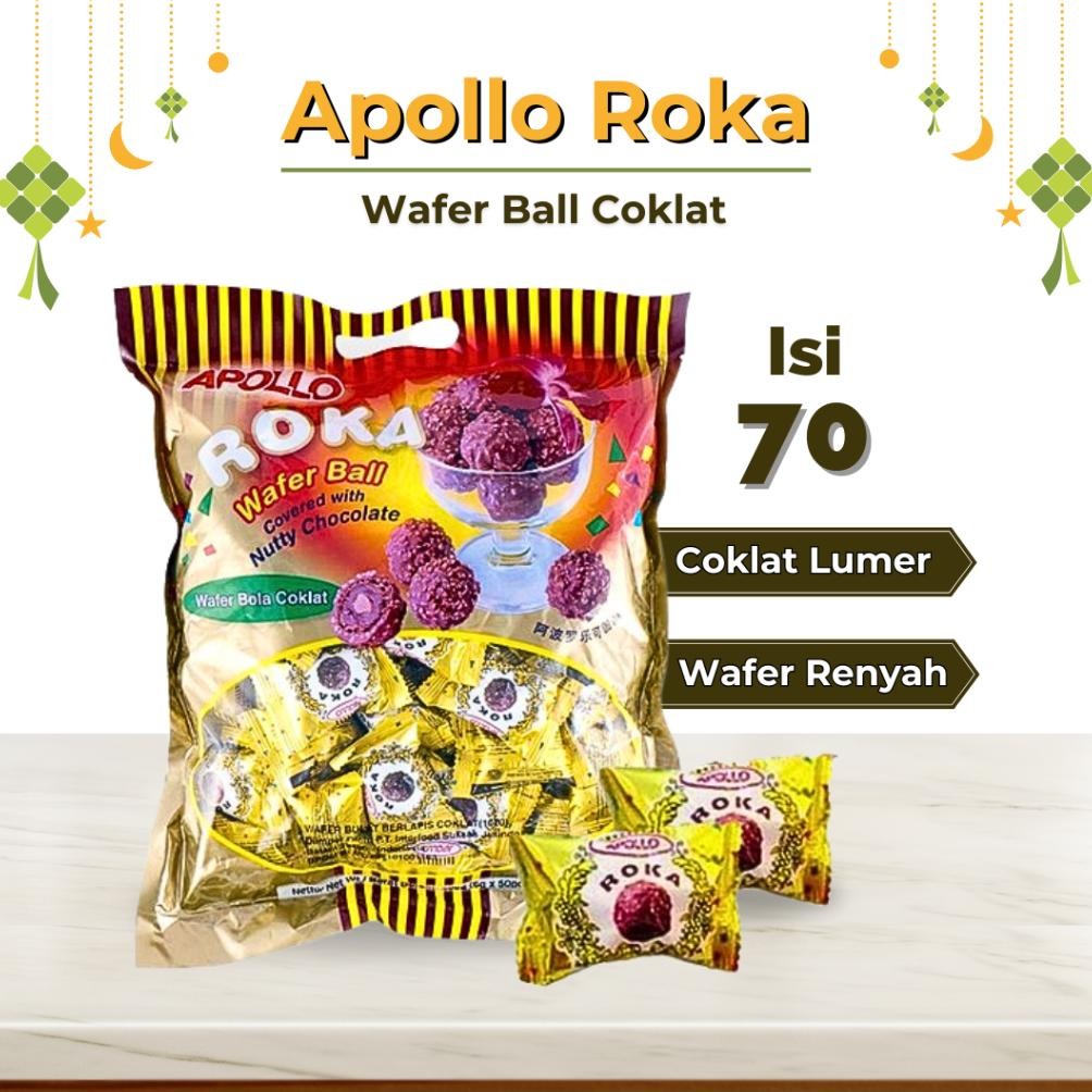

GV23 Roka Apollo 70 Pcs Coklat Wafer Ball Coklat Import Oleh Oleh Haji Umroh Original Sale