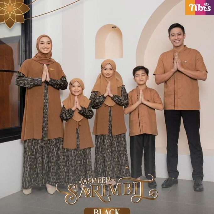 Terlaris Baju Couple Keluarga Terbaru 2023 + Nibras Sarimbit Jasmeen Black +Ori Pengiriman Cepat