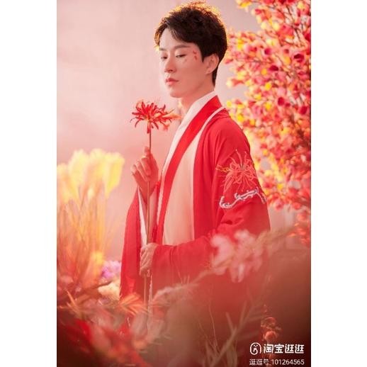 DFB [ICEWAY] Bunga Higabana Red Spider Lily Artifisial Lycoris Radiata Cosplay Properti Foto Hanfu T