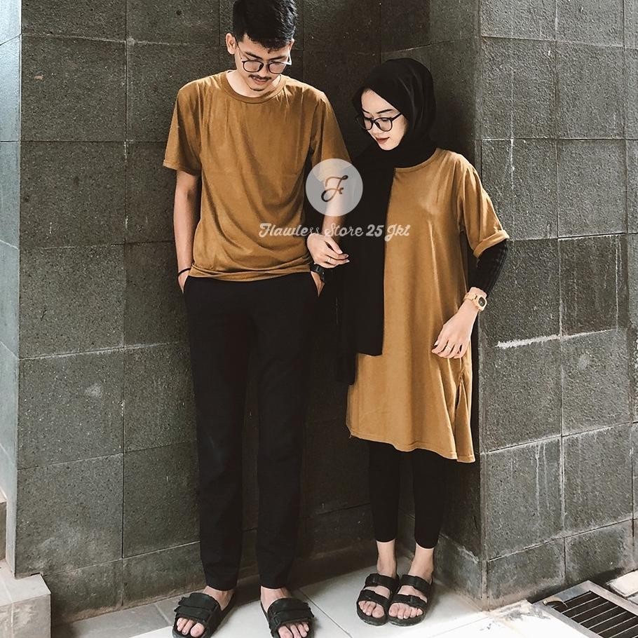 Couple Tshirt Dress Zoya Oversize  Kaos Pasangan Basic