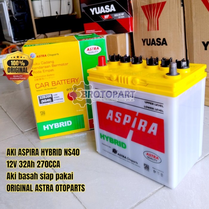 Aki Mobil Toyota Avanza, Rush, Agya, Raum Accu ASPIRA Hybrid NS40 32Ah
