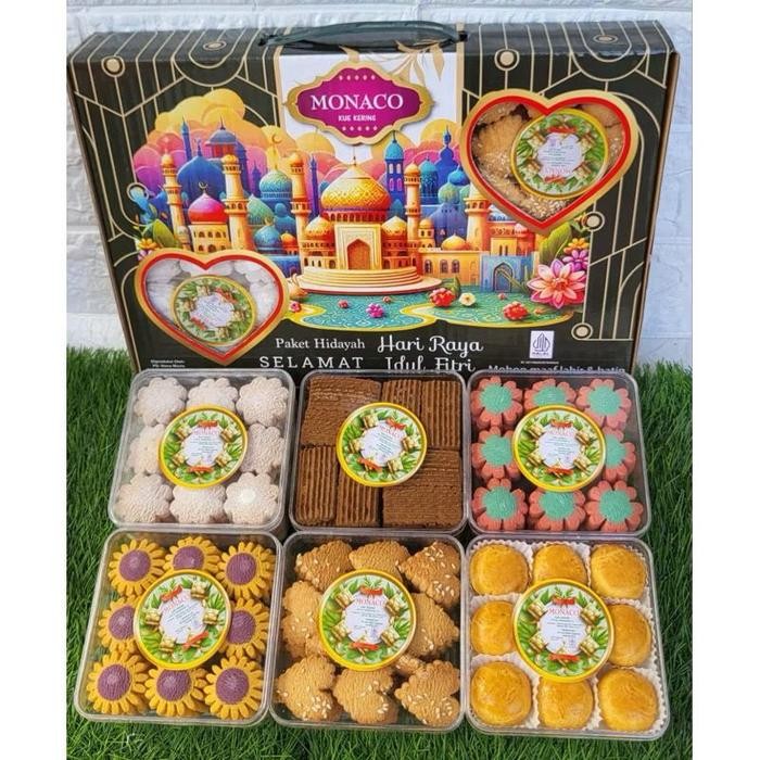 

MONACO PAKET KUE LEBARAN 6 toples/Bingkisan Idul Fitri/Hampers Lebaran