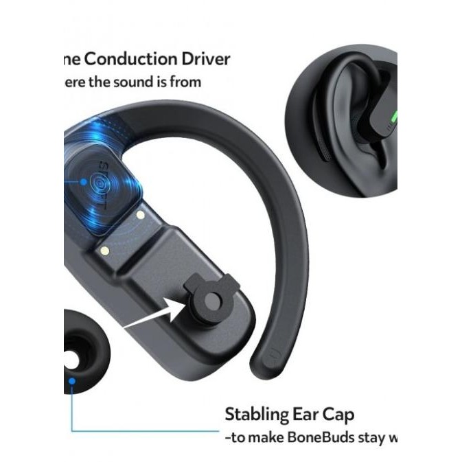 DACOM BoneBuds - TWS Bluetooth Earphone - Bone Conduction Technology Terlaris