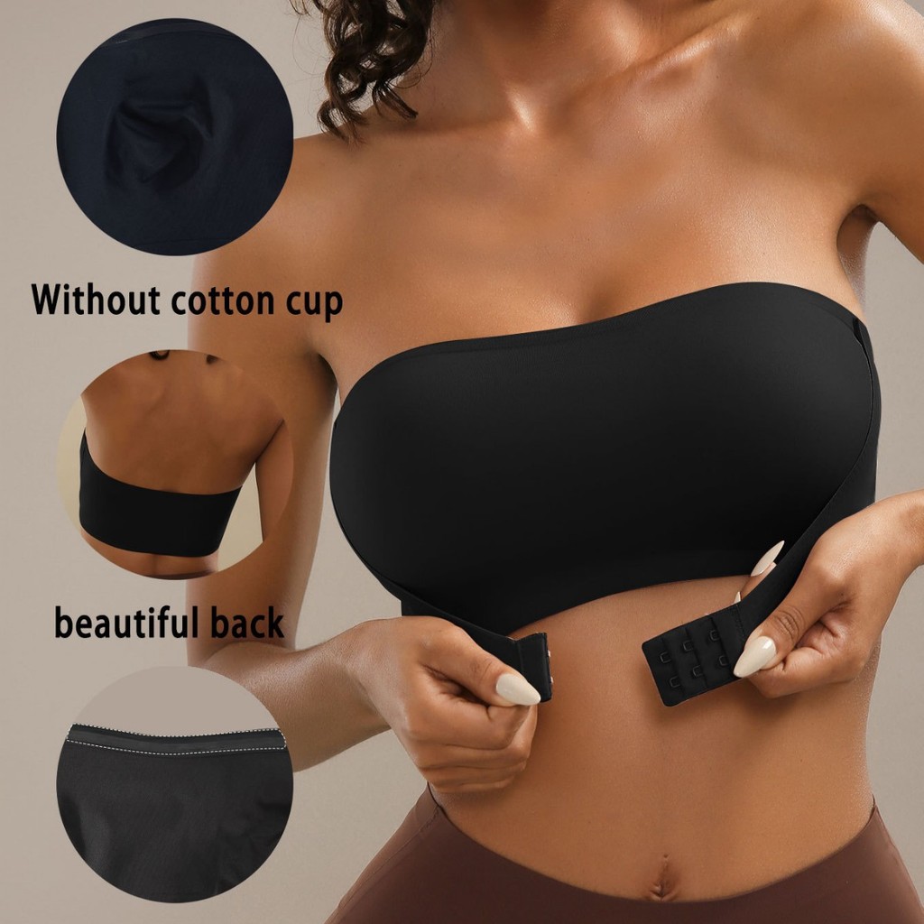 Women's front-button strapless, wire-free invisible anti-exposure comfortable lingerie