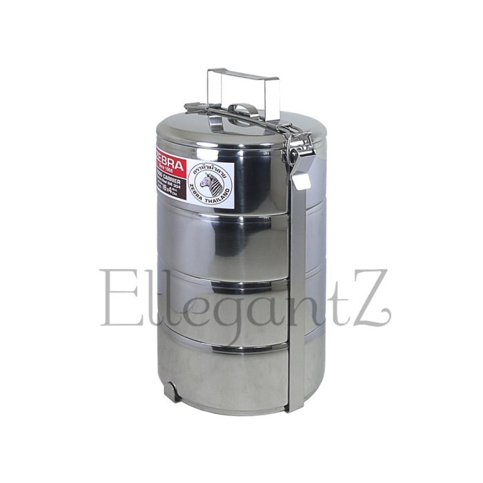 rantang makan stainless steel zebra 4 susun diameter 16cm ( 150164 ) [kualitas terbaik]