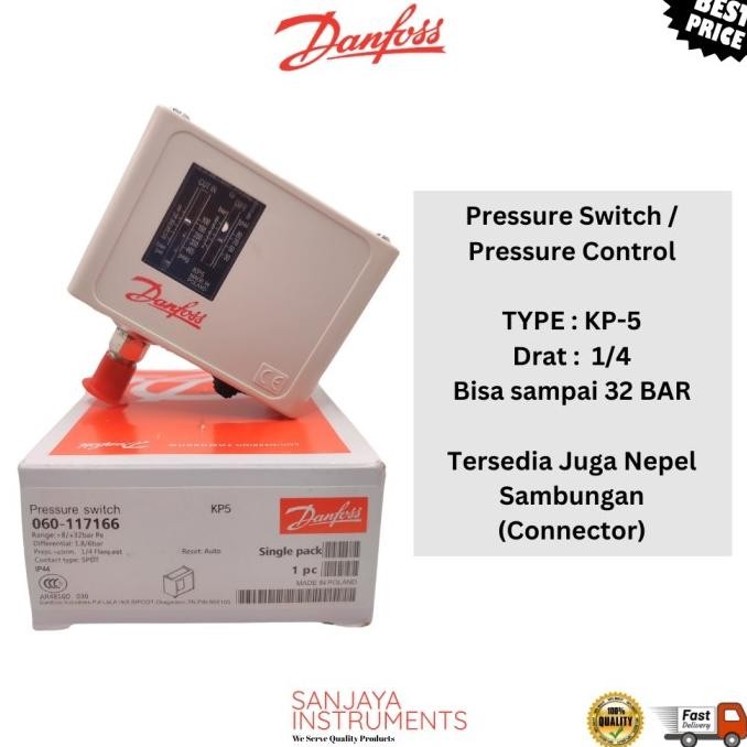 Promo Danfoss Pressure Switch Kp5 Auto / High Pressure Switch Type Kp-5