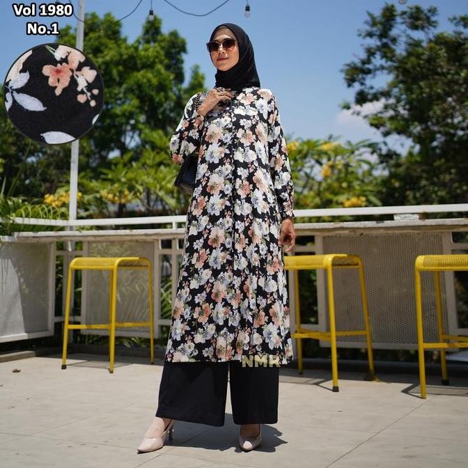 BEST SELLER NMR SETELAN CELANA KULOT TUNIK RAYON D VOL 1980-1