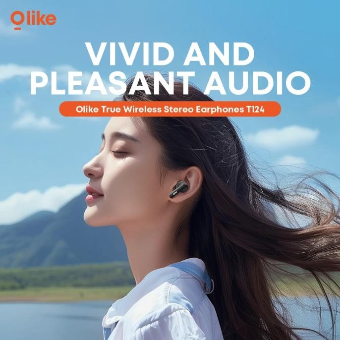 Promo Headset Bluetooth Olike T124 Wireless Earphones Led Display Headset True Wireless V5.3