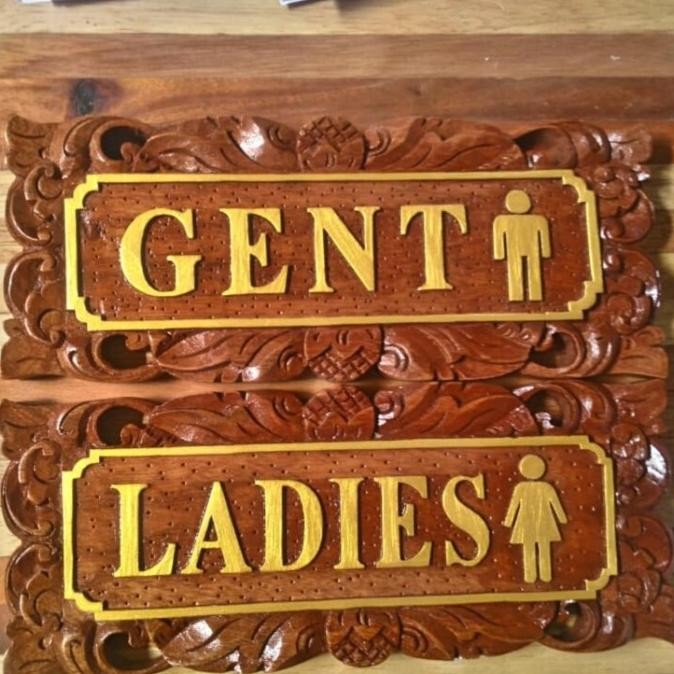 ,,,,,,,] Papan Nama Dinding kayu persegi Ukiran Khas Bali Motif Samblung