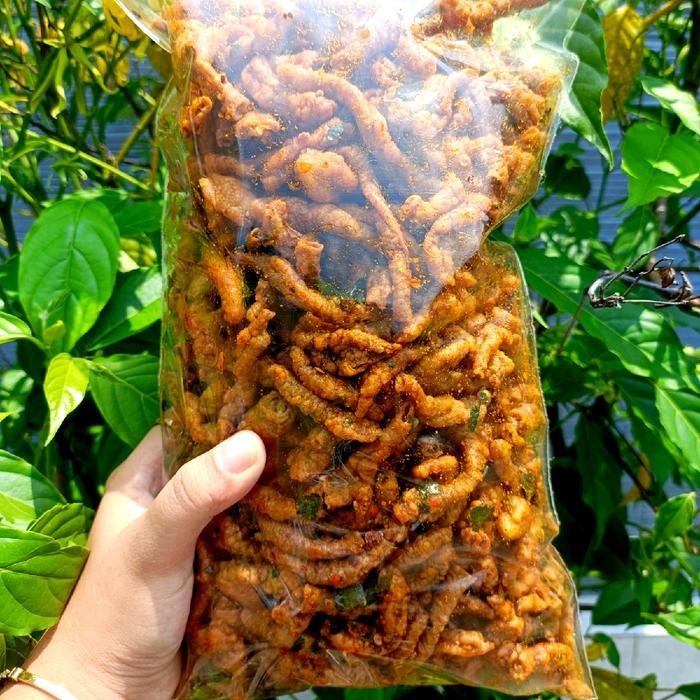 

BARANG TERLARIS Kripik usus crispy Extra Pedas Daun Jeruk 1kg