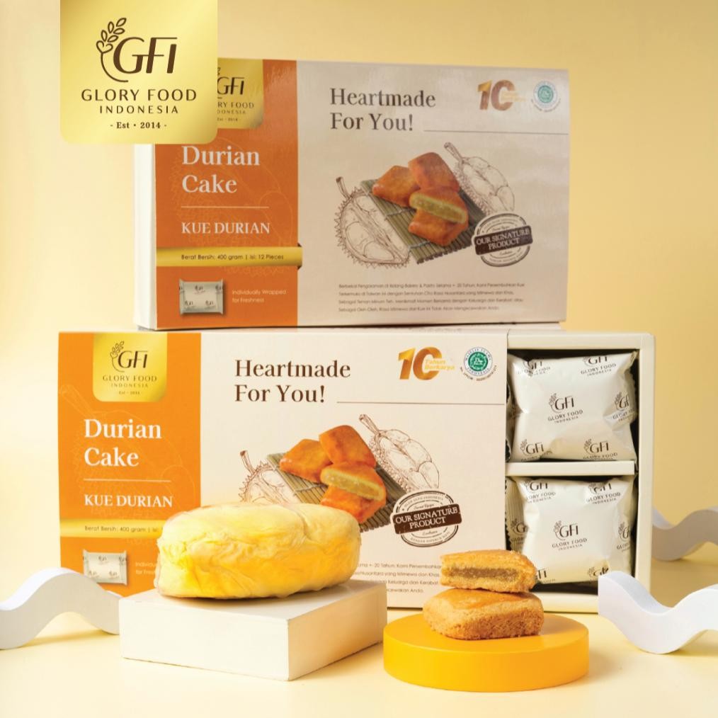 

Gfi Glory Cake Durian Cake 400 Gram | Nastar Durian | Kue Kering Durian Asli Isi 12 Pcs | Oleh Oleh Surabaya Premium Eksklusif Higienis | Individually Wrapped Diskon Setengah Harga