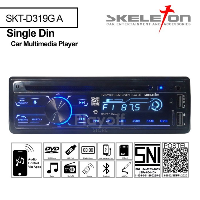 TERBARU Single Din DVD Multimedia Player Bluetooth USB