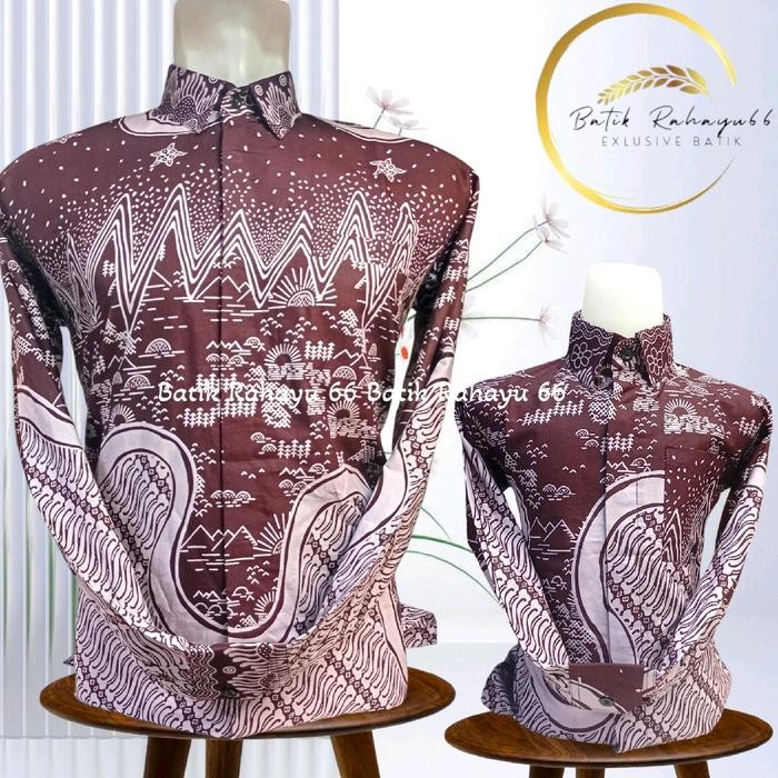Baju Batik Couple Ayah Dan Anak Laki2 Batik Pasangan Ayah Anak Laki Laki Burgundy Katun Motif