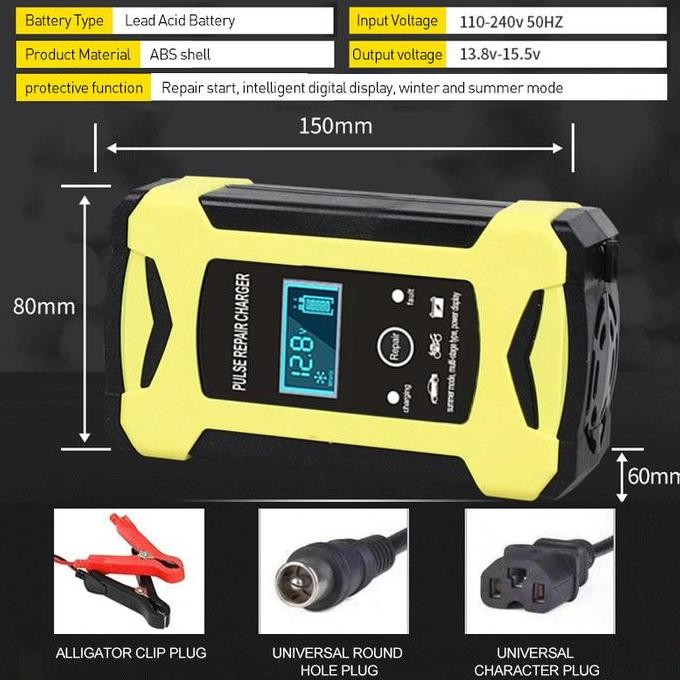 CHARGER AKI 6A 12V MOBIL CARGER AKI MOBIL CASAN AKI ALAT CAS AKI MOTOR CARGER DESULFATOR REPAIR AKI