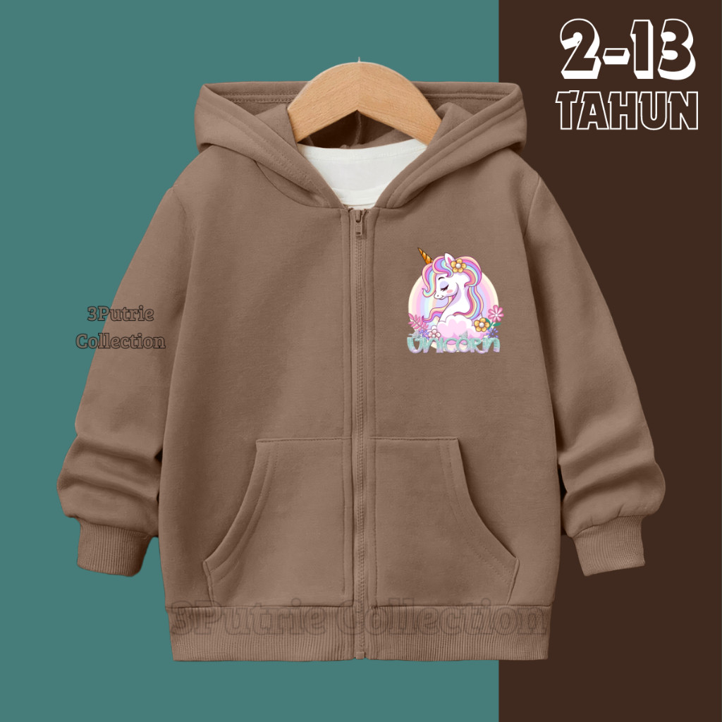 Murah Jaket Anak Perempuan Usia 2 3 4 5 6 7 8 9 10 11 12 13 Tahun Sweater Hoodie Unicorn Anak Cewek