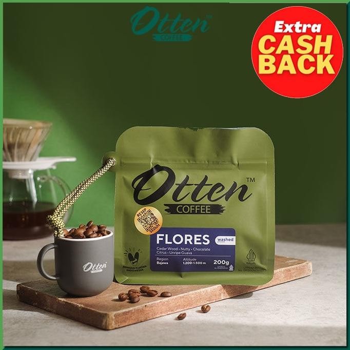 

KOPI ARABICA FLORES BAJAWA 200G - BIJI / BUBUK KOPI OTTEN COFFEE