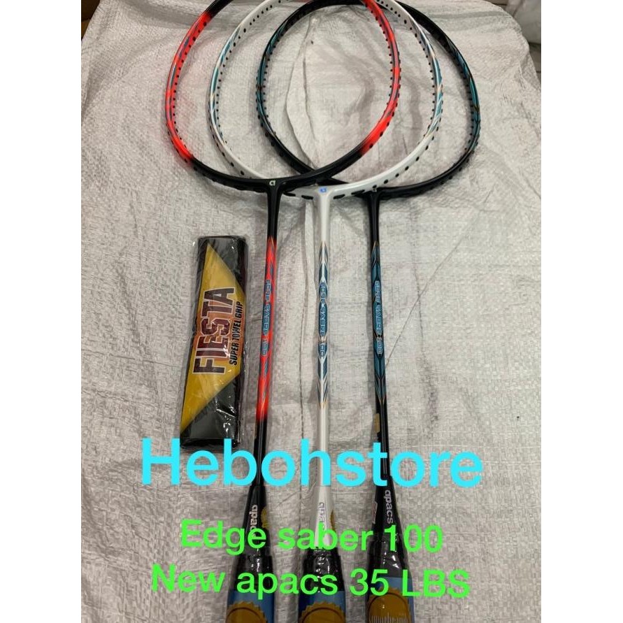 Raket Badminton APACS NEW EDGE SABER 100 Grip 4u G1 kuat 35 LBS ORI Terlaris