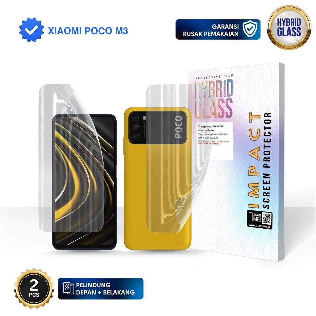 Hybrid Glass For XIAOMI POCO M3 - Full Cover Hydrogel Anti Gores Premium Screen Protector Glossy - N