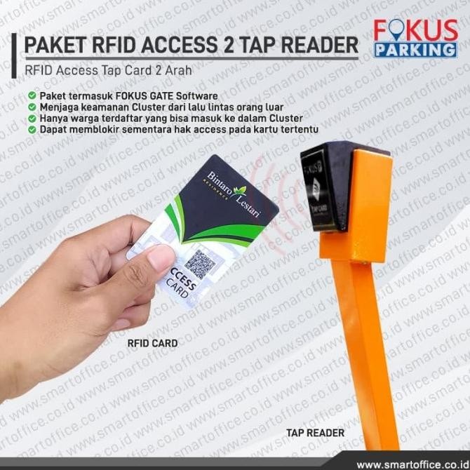 Paket Cardteck Rfid Access Barrier Gate 2 Reader Tap Card + Software