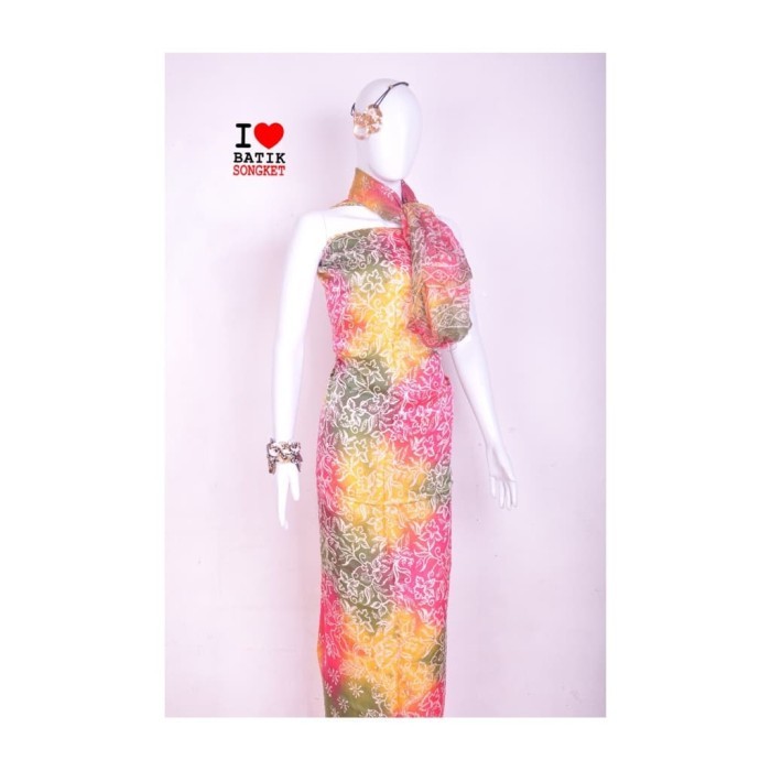 Sutra Long Dress Motif 27 Gamis Abaya Scarf Jilbab Bahan Kain Batik
