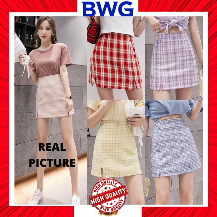 Rok Kotak Korea Rok Mini Korean Plaid Skirt Square Mini Skirt Import