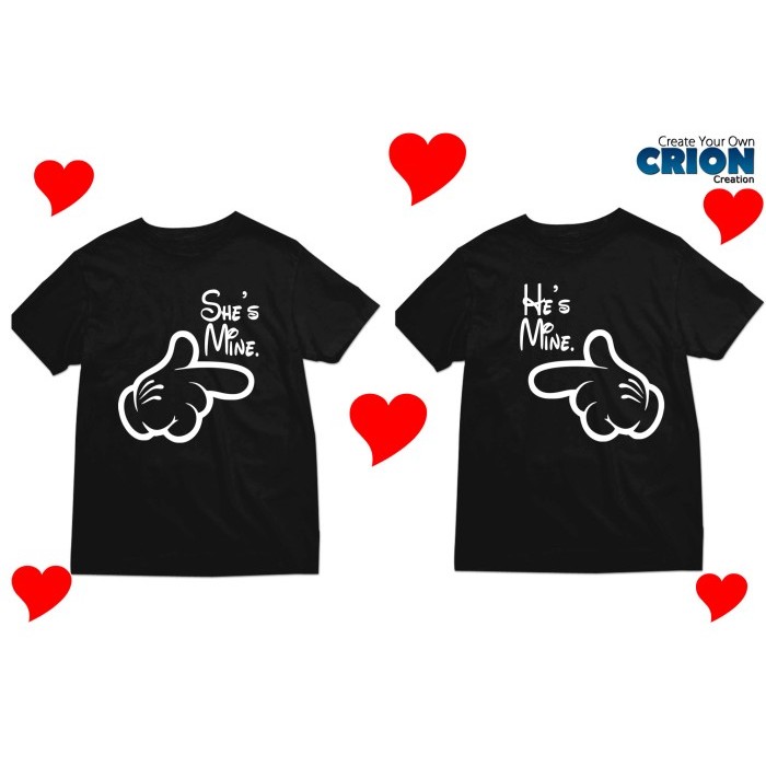 Kaos Couple Valentine - She'S Mine He'S Mine - By Crion