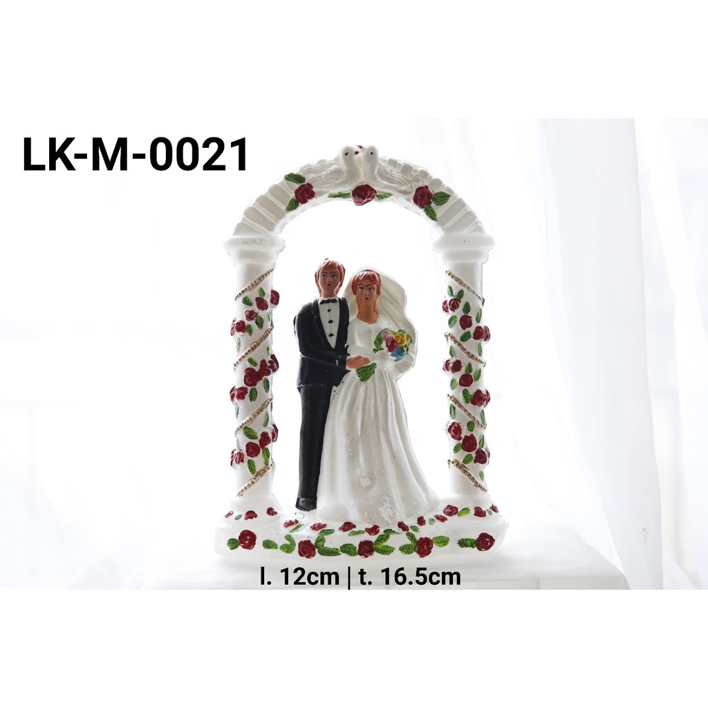 LK-M-0021 Topper cake hiasan kue tart lokal pengantin wedding (MAINAN LOKAL)