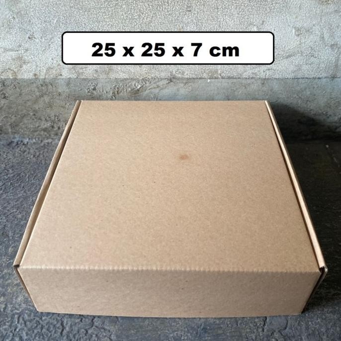 ```````] Box Kardus 25 x 25 x 7 cm, Dus Die Cut, Kemasan E flute, Box Packaging