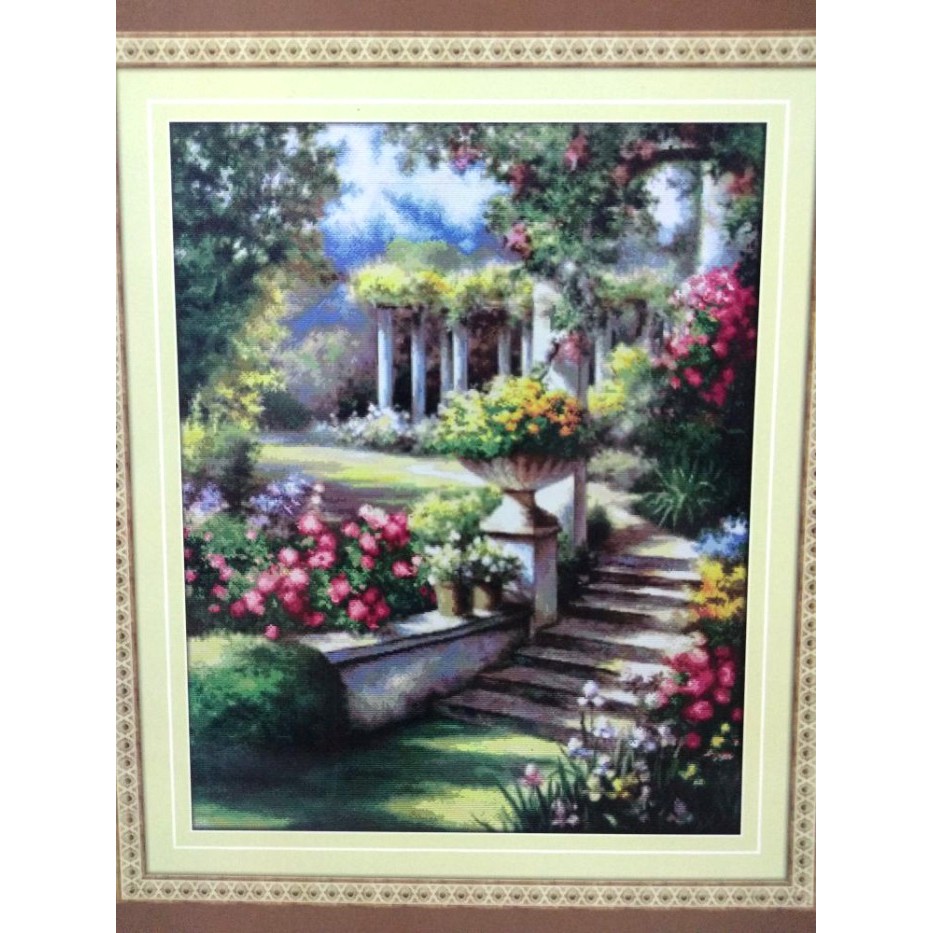 Paket Sulam Kristik Dome K70706 Pemandangan Taman Garden