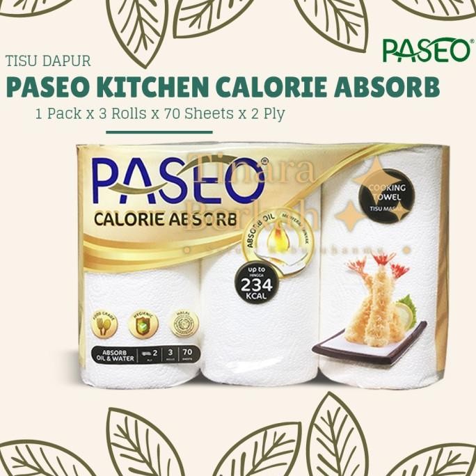 Spesial Tissue Paseo Calorie Absorb Kitchen Towel 3 Roll 1 Dus Karton 6 Pack