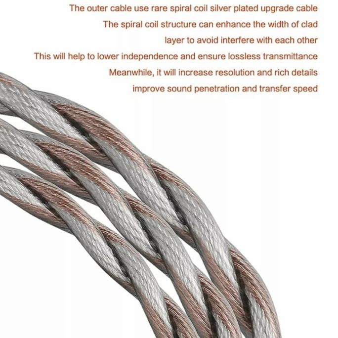 Grosir Jcally Jc20 With Mic Bold Spiral Foil 364 Cores Upgrade Cable Silver