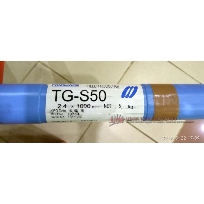 Kawat Las KOBE STEEL TG-S50 Diameter 24mm - AWS ER 70S-G