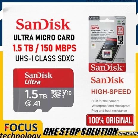 TERBARU - MICRO SD 1.5TB SANDISK ULTRA ORIGINAL MEMORY CARD 1.5 TB MICROSD 1,5TB ORI 150 MB/S 1,5 HP
