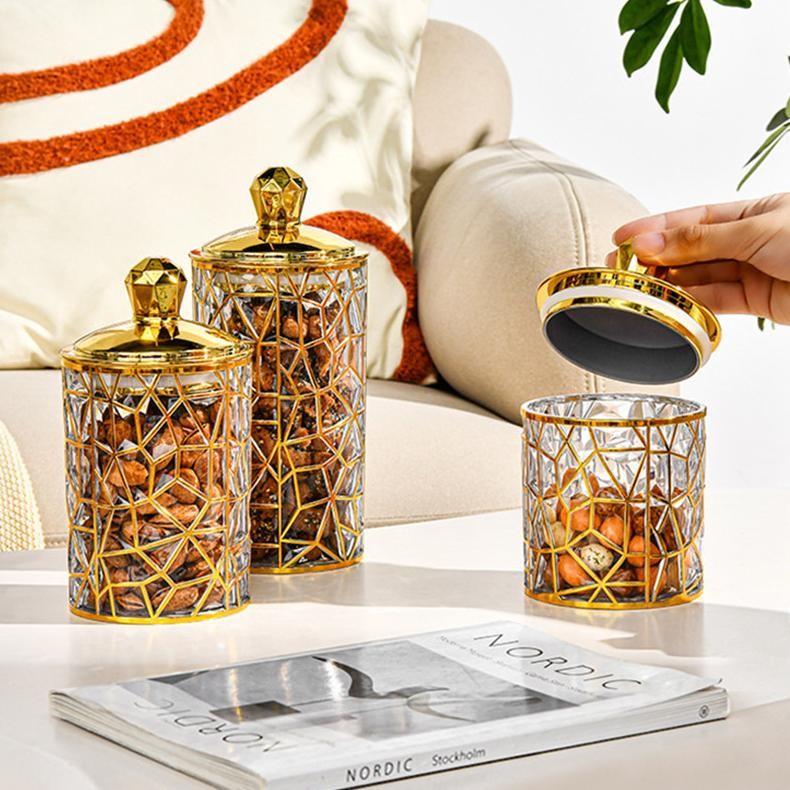 Kekinian CodToples Mewah Aesthetic/Toples Snack Emas/Toples Hari Rayak/Toples Akrilik Mewah/Toples S