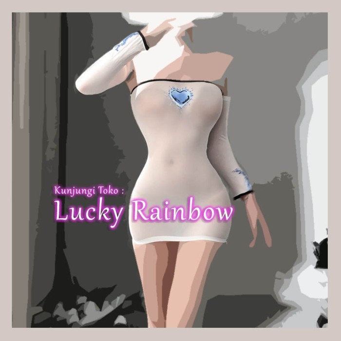 Lingerie Dress Ketat Transparan Sexy Baju Dugem Mini Dress White 2646