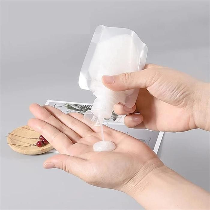 PLASTIK LIPAT MINI KECIL WADAH CREAM LOTION CAIR SKINCARE BOTOL REFILL TEMPAT DISPENSER SABUN SHAMPO
