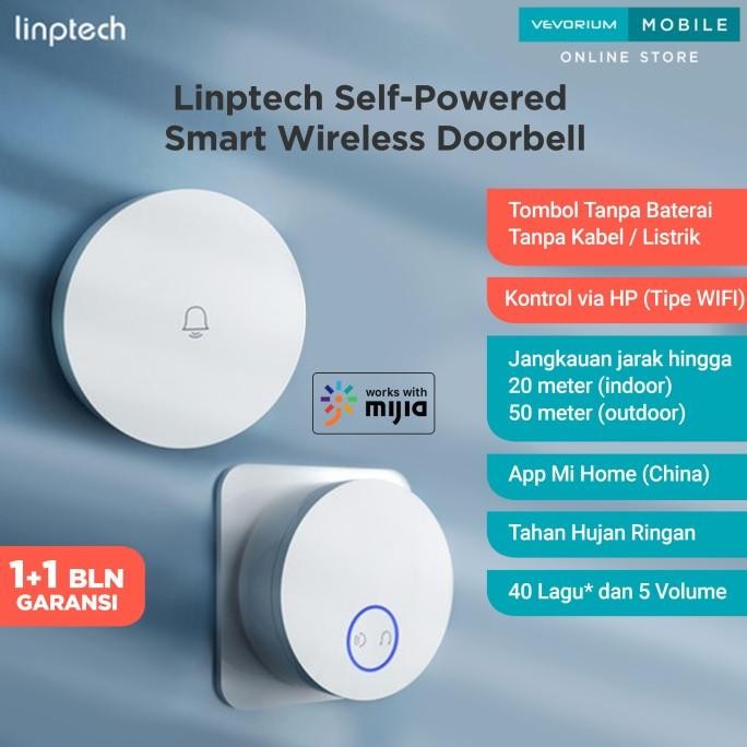 Xiaomi Linptech Bel Rumah Tanpa Baterai Tanpa Listrik Tanpa Kabel