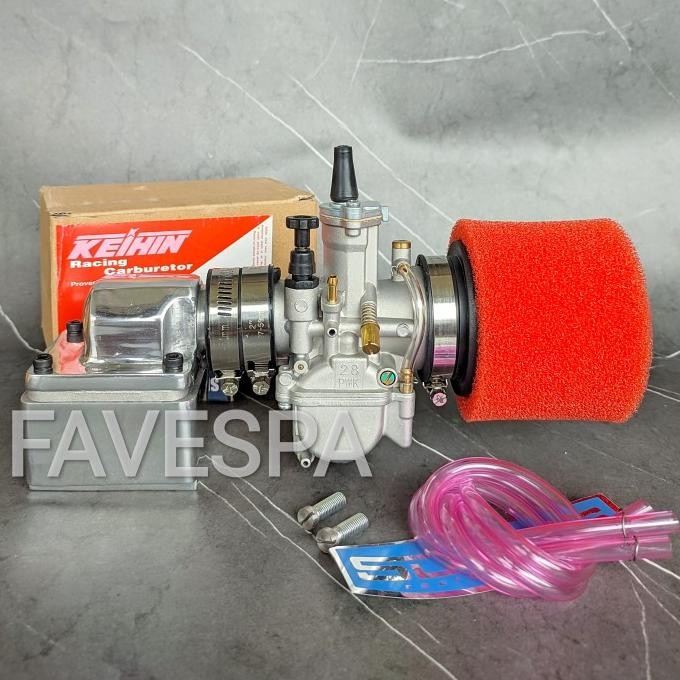 INTAKE MANIPOL VESPA MODEL SUSUN KOMPLIT MEMBRAN RXZ KARBURATOR PE 28