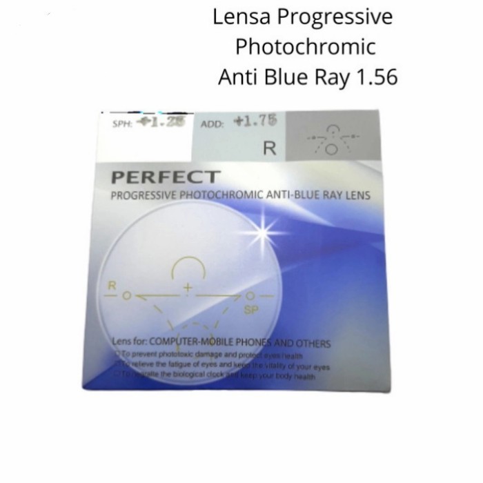 Lensa Progresif Photocromic Bluray 1.56 Lensa Kacamata