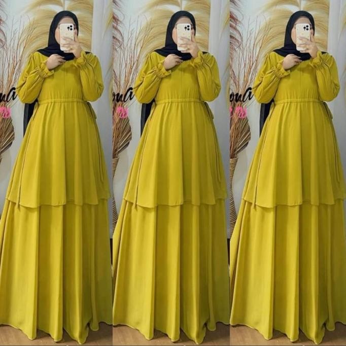 Best Seller Gamis Ceruty Babydoll Arrona Lemon Limited Edition