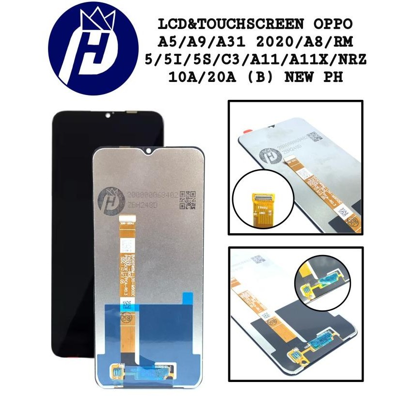 TERMURAH - LCD TOUCHSCREEN OPPO A5/A31 2020/A9/REALME5 BLACK