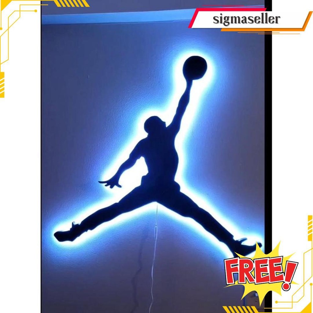 Lampu Tidur Karakter Jordann/Hiasan Dinding Kamar Cowok/Lampu Kamar Aesthetic/Lampu Tidur Jordann/La