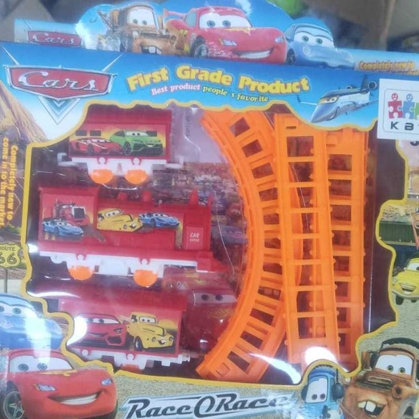 Ez23 Mainan Kereta Api 4 GERBONG + 8 REL Karakter Spiderman 877 75 | Mainan Train Man Gandeng Murah 